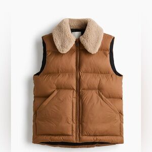 H&M puffer vest with teddy fleece collar xxl